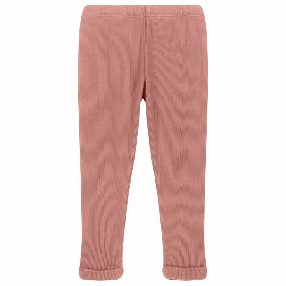Legging Côtelé Rom-Pom Coton Bio | Rose