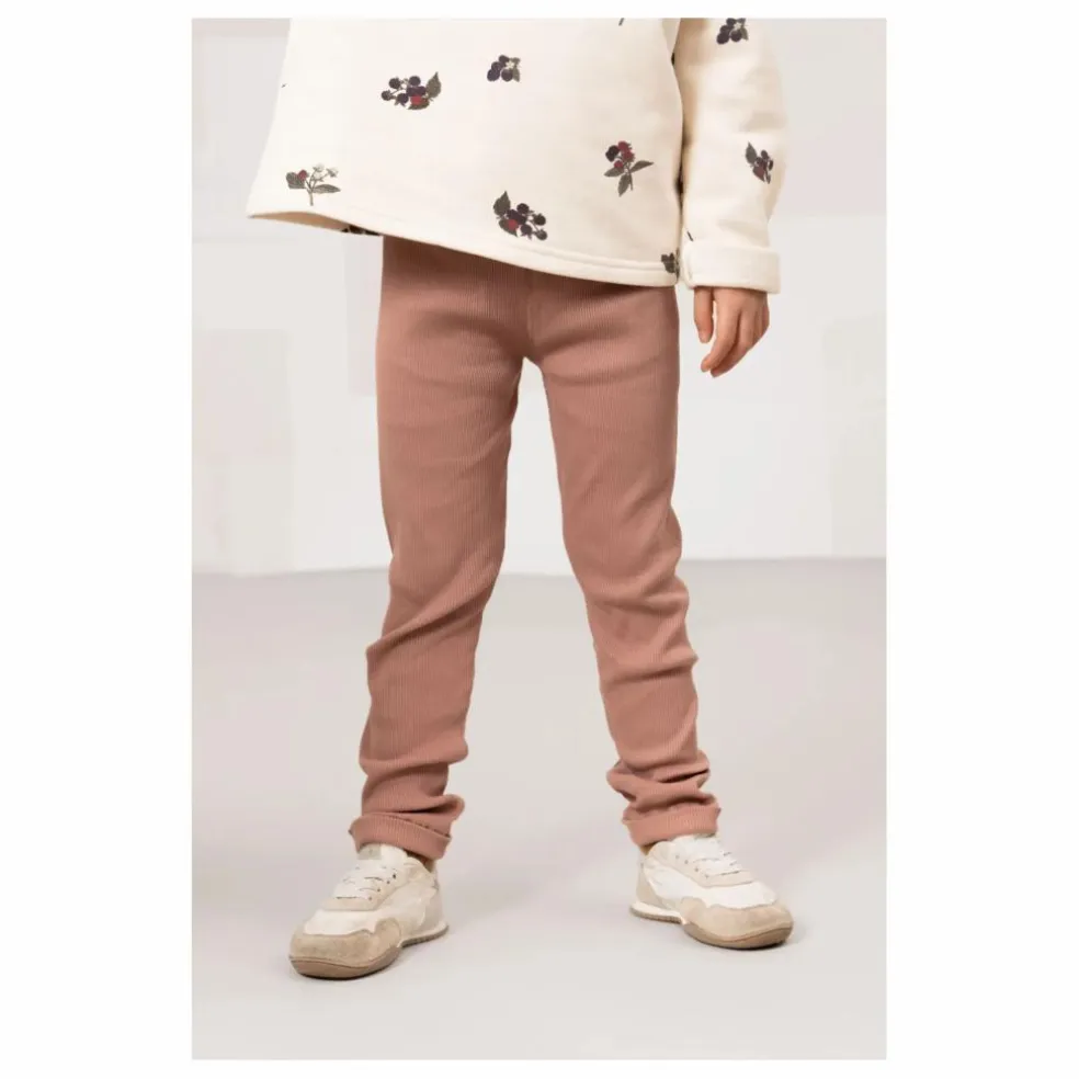 Legging Côtelé Rom-Pom Coton Bio | Rose