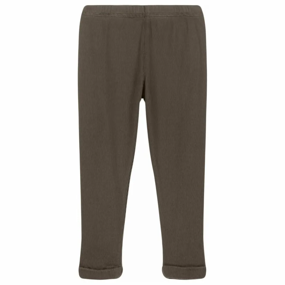 Legging Côtelé Rom-Pom Coton Bio | Taupe