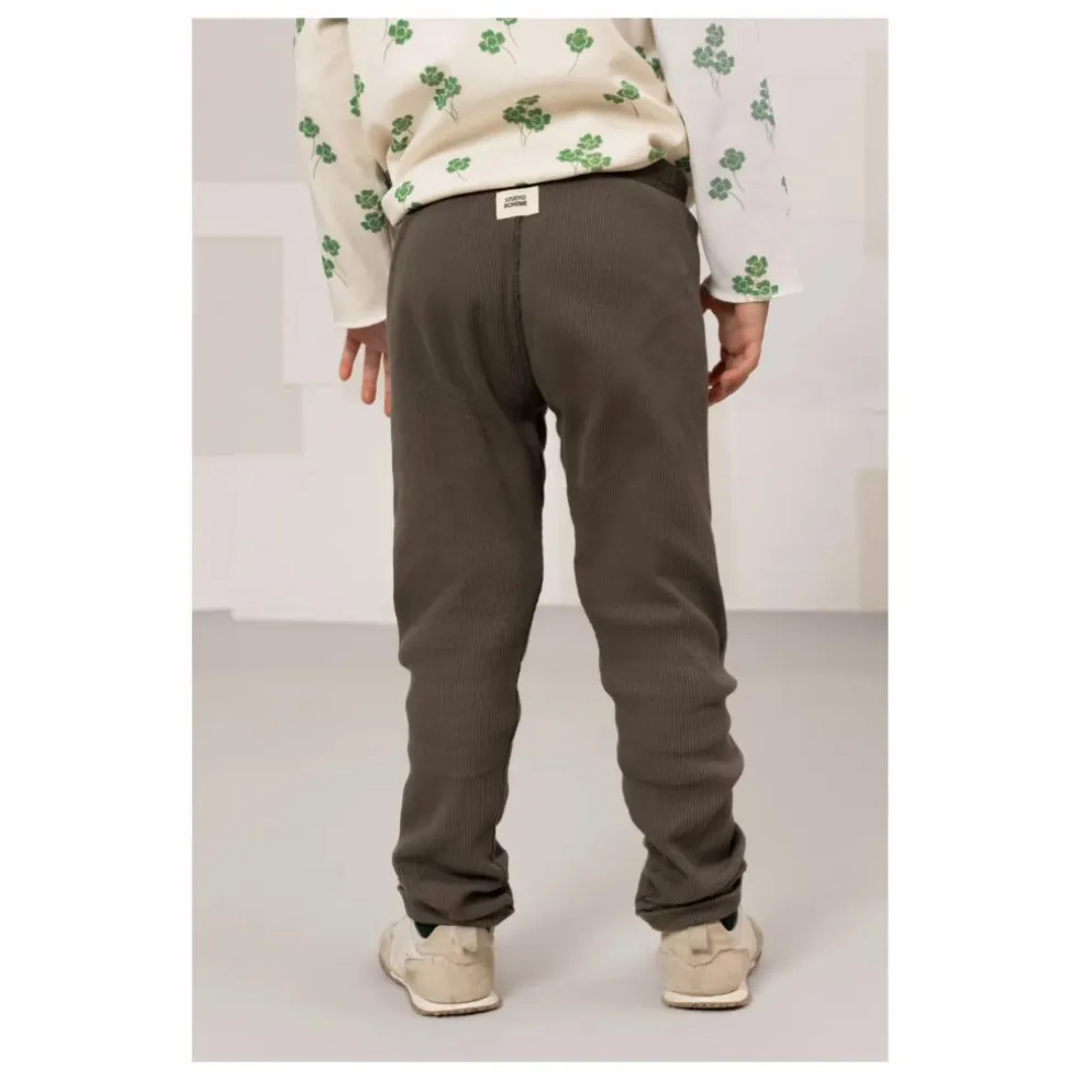 Legging Côtelé Rom-Pom Coton Bio | Taupe