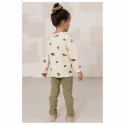 Legging Côtelé Rom-Pom Coton Bio | Vert kaki clair