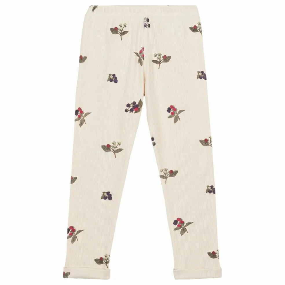 Legging Côtelé Rom-Pom Mûres Coton Bio | Ecru