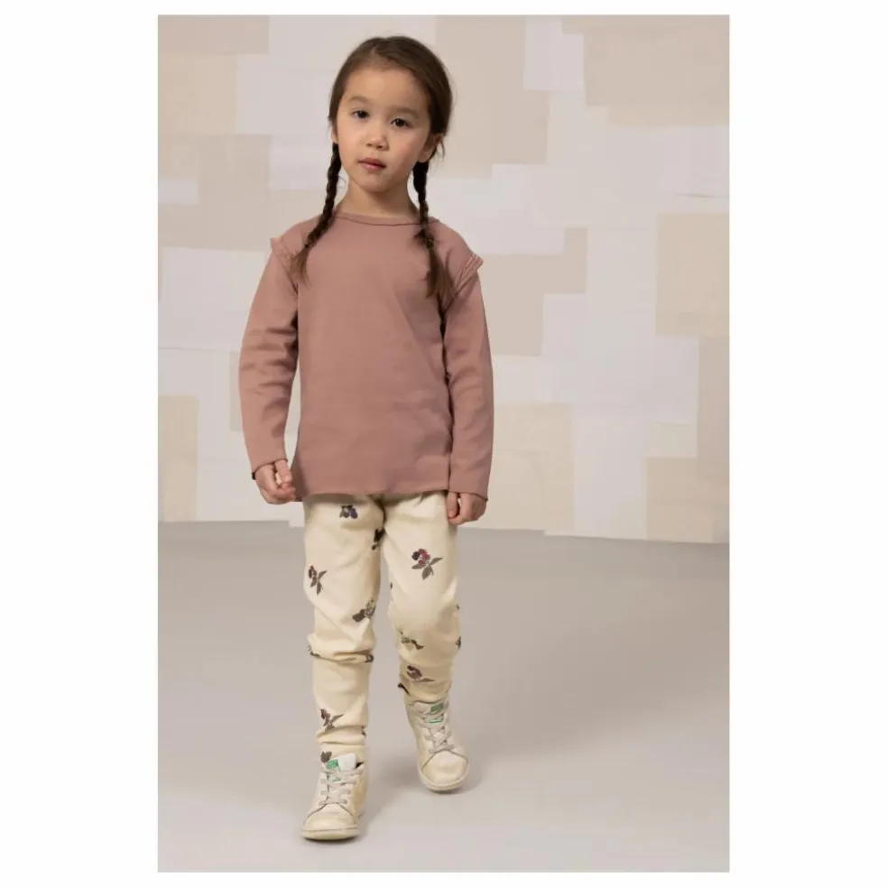 Legging Côtelé Rom-Pom Mûres Coton Bio | Ecru