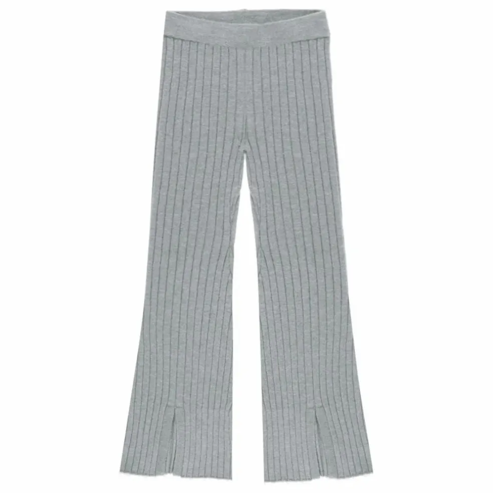 Legging Flare Côtelé Maille | Bleu gris