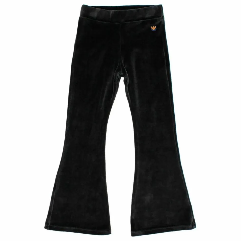 Legging Flare Velours Coton Bio | Gris anthracite