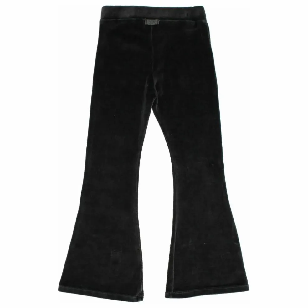 Legging Flare Velours Coton Bio | Gris anthracite