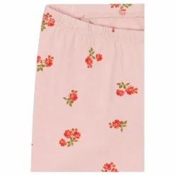 Legging Fleuri Coton Bio | Rose pâle