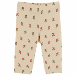Legging Fleuri Coton Bio | Beige