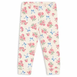 Legging Fleuri Coton Bio | Ecru