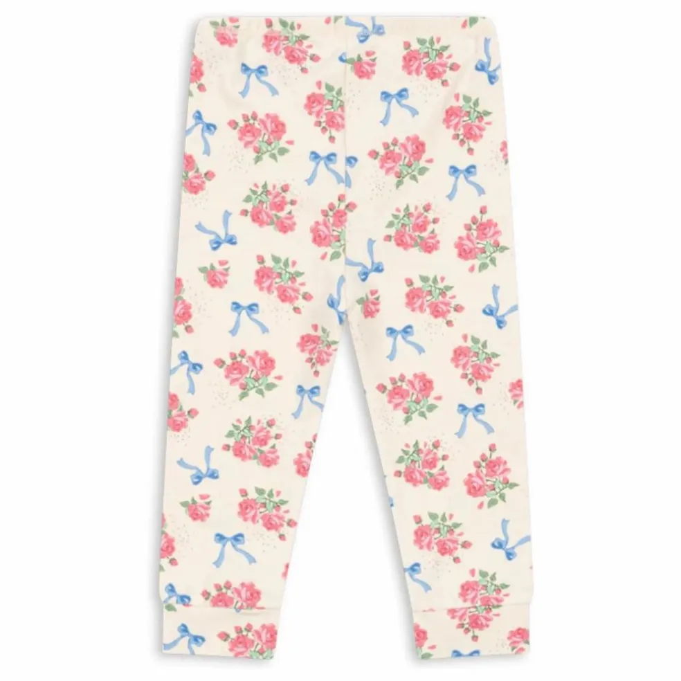 Legging Fleuri Coton Bio | Ecru