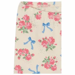 Legging Fleuri Coton Bio | Ecru