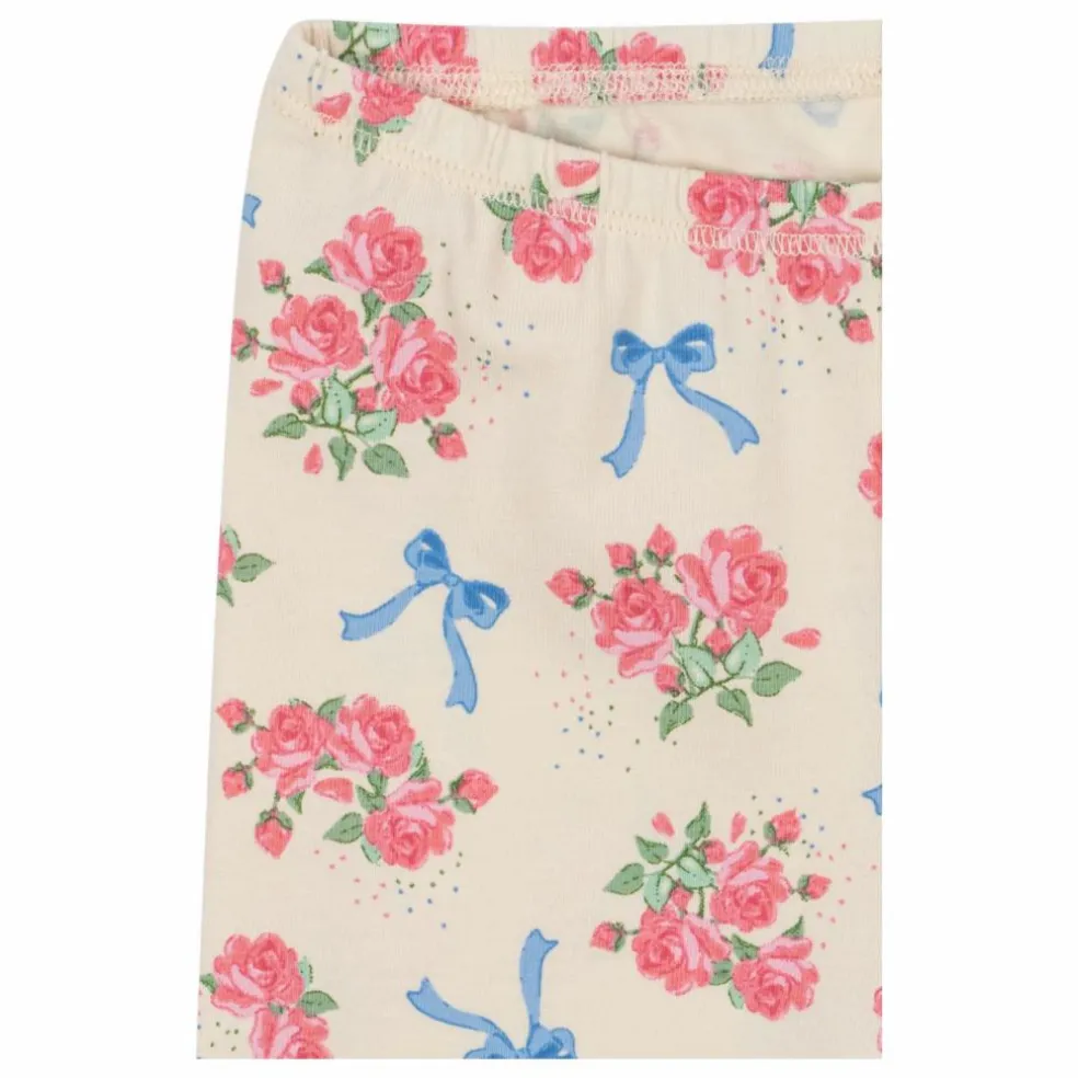 Legging Fleuri Coton Bio | Ecru