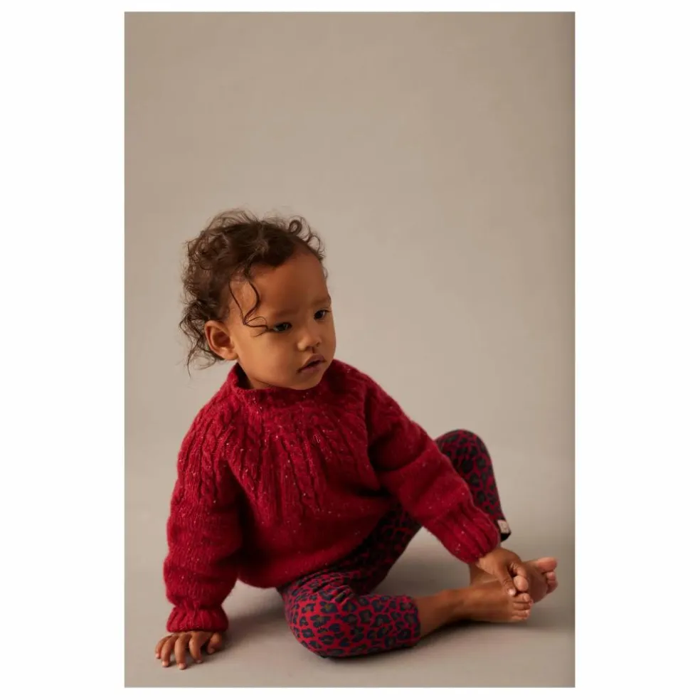 Legging Léopard Baby Coton Bio | Rouge