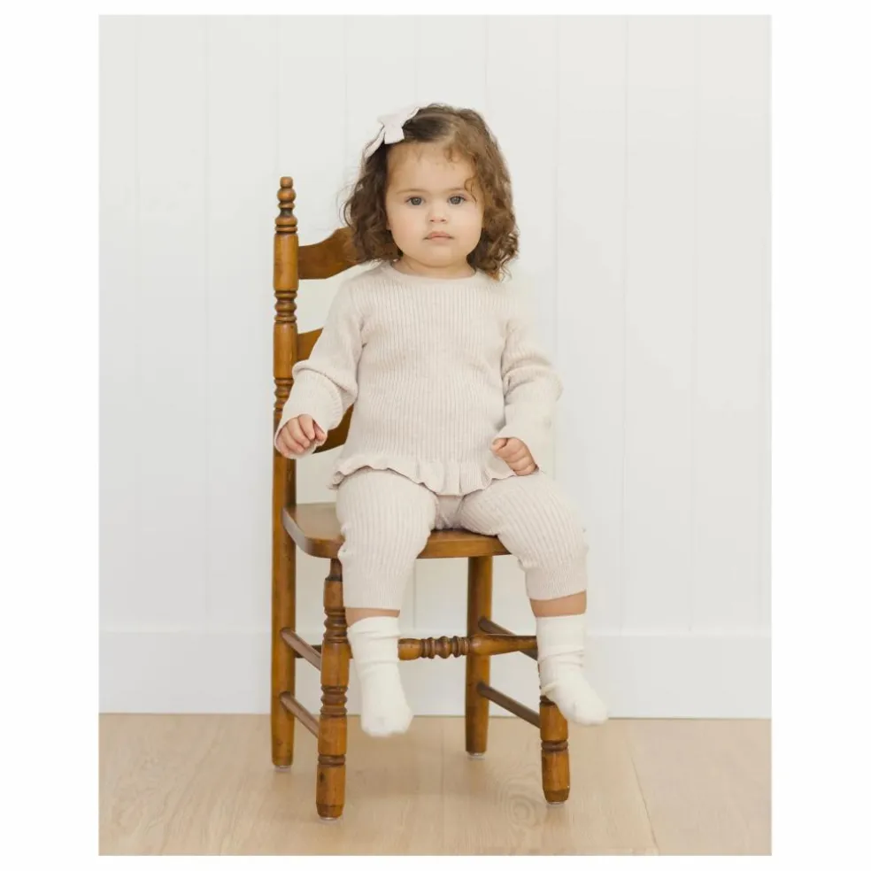 Legging Maille Côtelée Bio | Grège