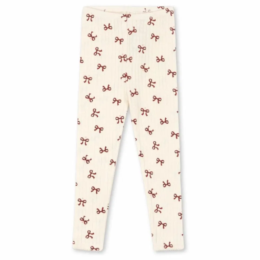 Legging Minnie Nœuds Pointelle Coton Bio | Beige