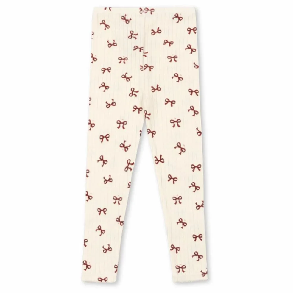 Legging Minnie Nœuds Pointelle Coton Bio | Beige