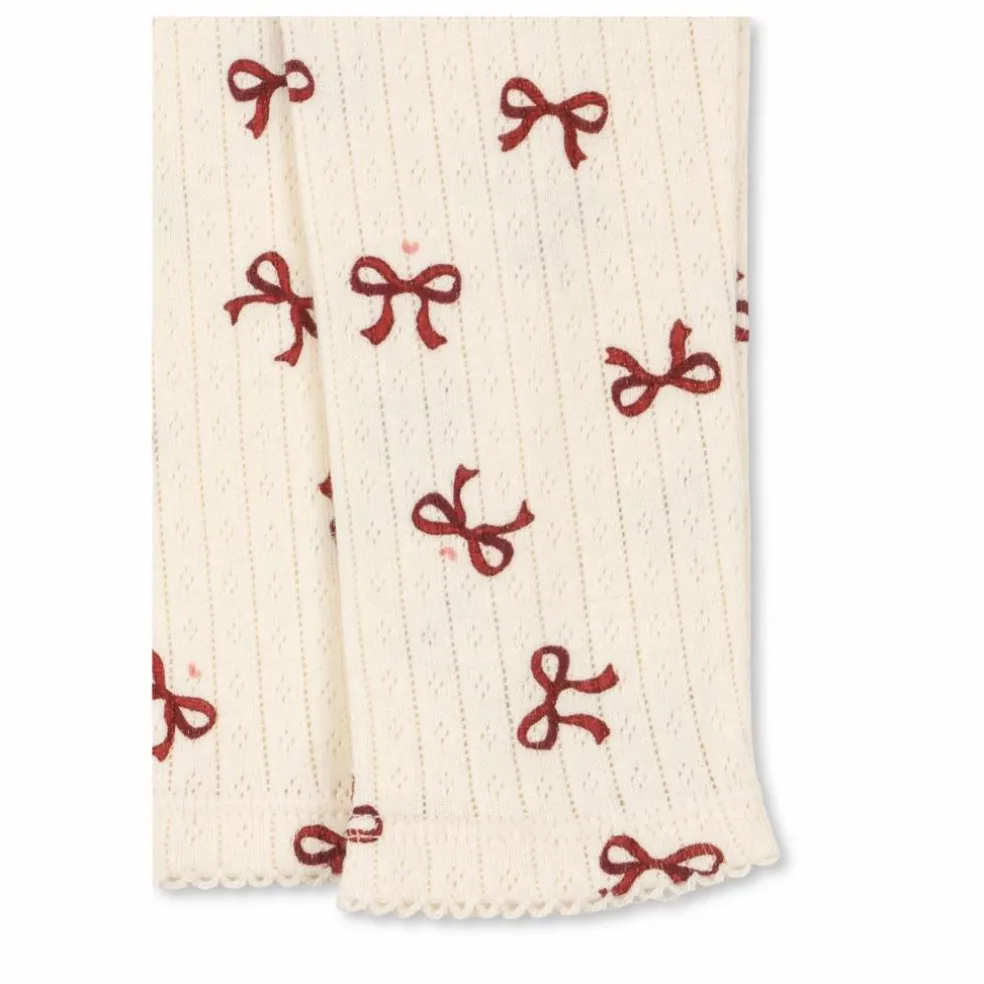Legging Minnie Nœuds Pointelle Coton Bio | Beige