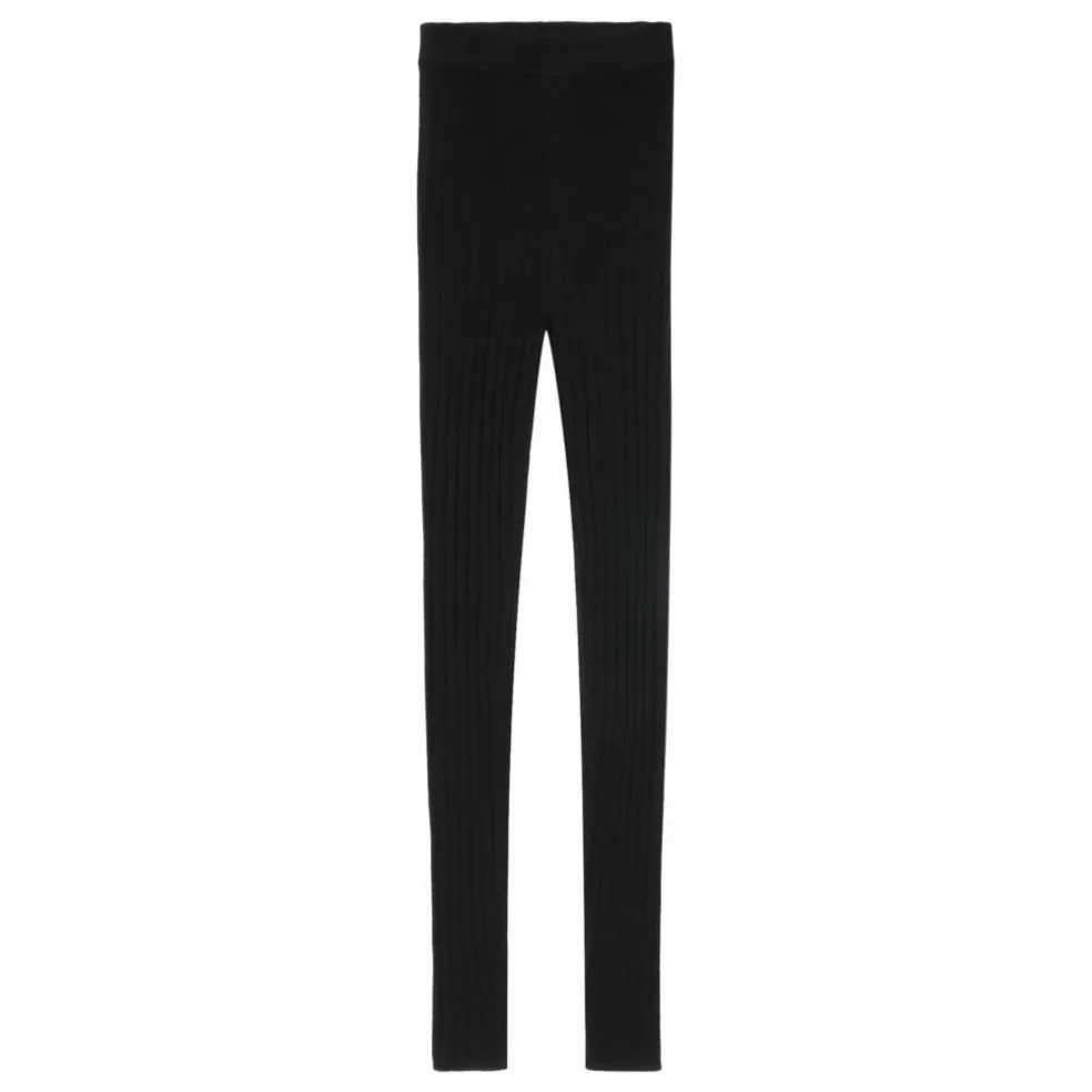 Legging Pointelle Laine Mérinos - Collection Femme | Noir