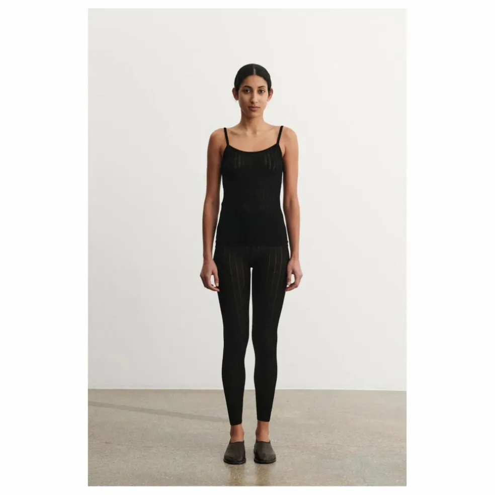 Legging Pointelle Laine Mérinos - Collection Femme | Noir