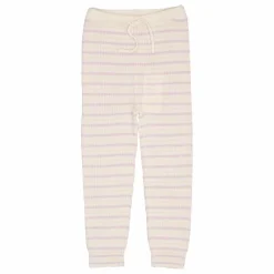 Legging Rayures Laine Mérinos | Lilas