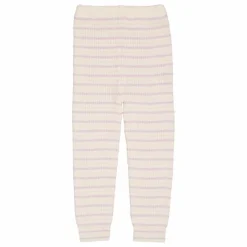 Legging Rayures Laine Mérinos | Lilas