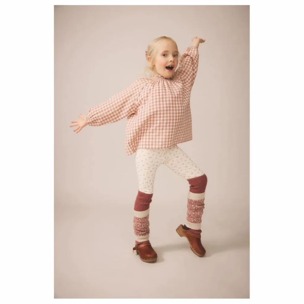 Legging Stretch Fleuri Coton Bio | Rose