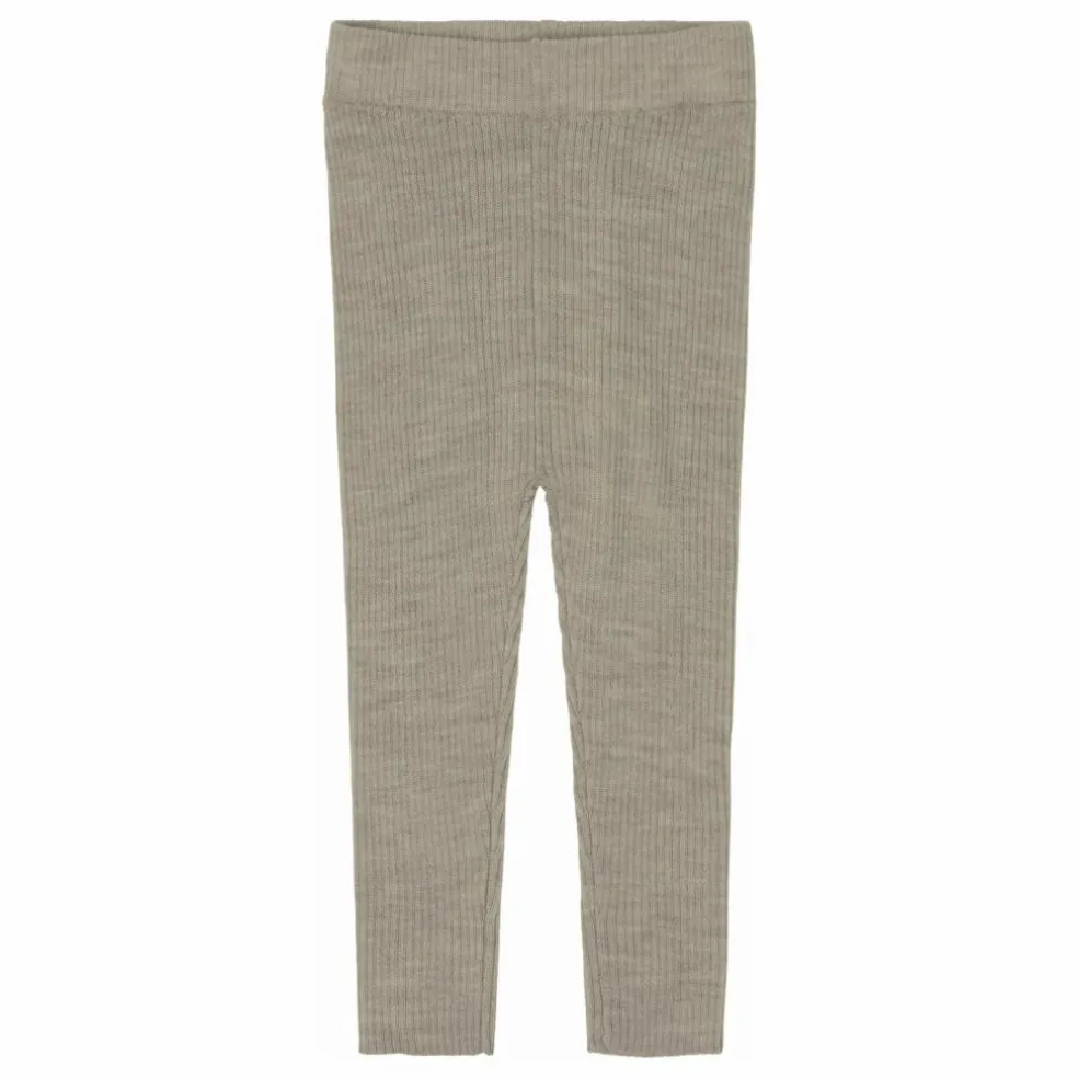 Legging Uni Laine de Mérinos | Beige chiné