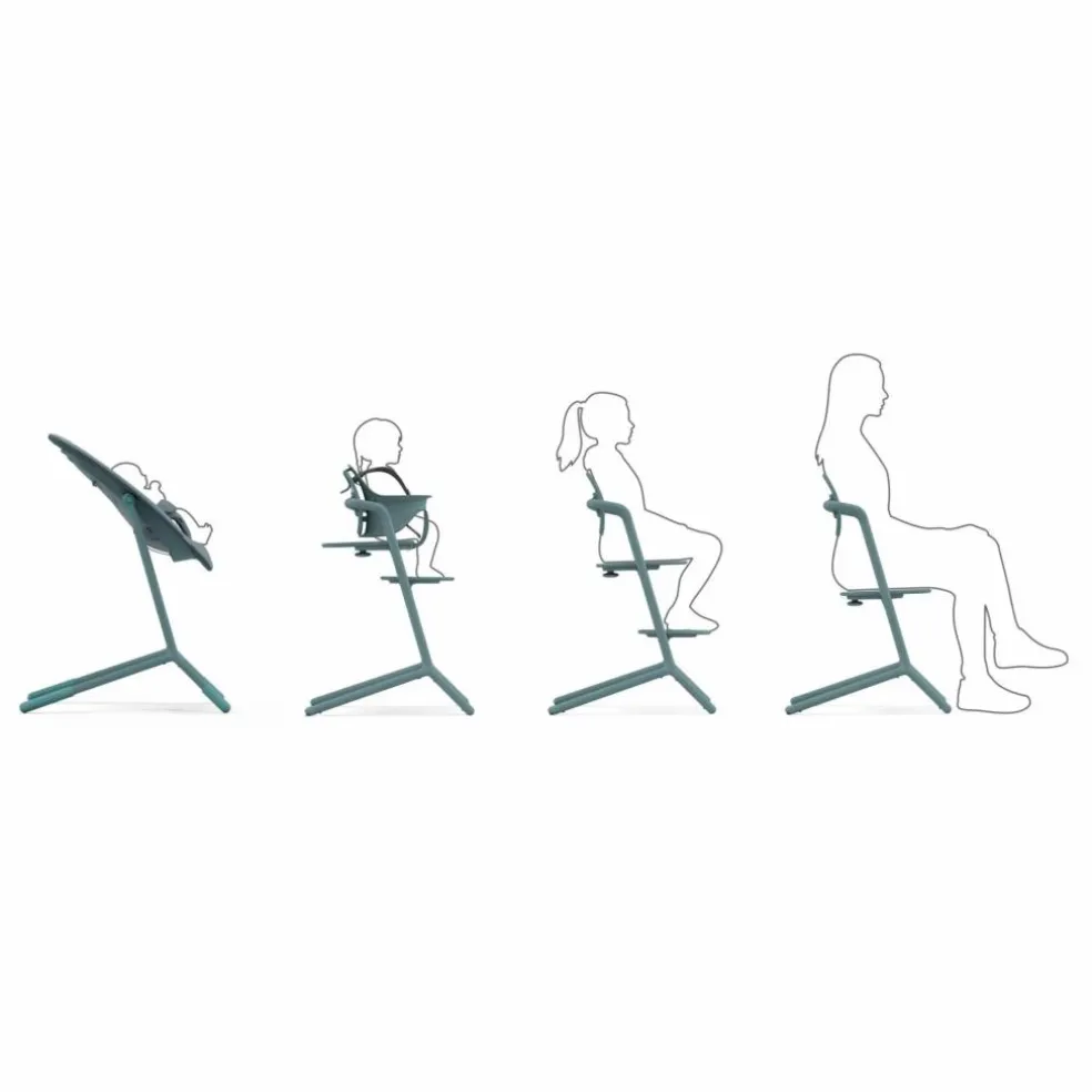 Lemo - Chaise haute 4 en 1 | Bleu gris