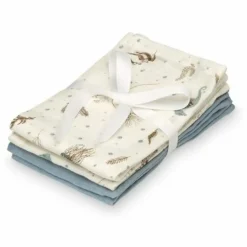 Lingettes de toilette Sea Garden - Set de 4 | Bleu