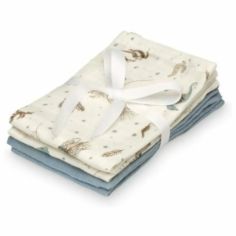Lingettes de toilette Sea Garden - Set de 4 | Bleu