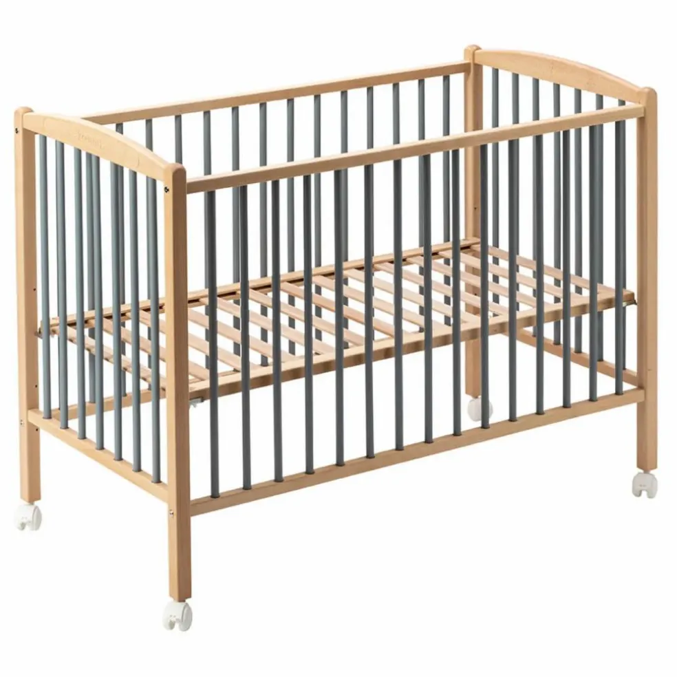 Lit bébé Arthur 60x120 cm | Bleu gris