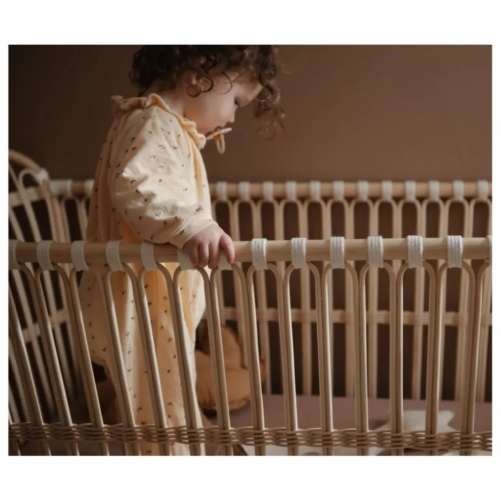 Lit bébé Frederick en rotin - Liens coton