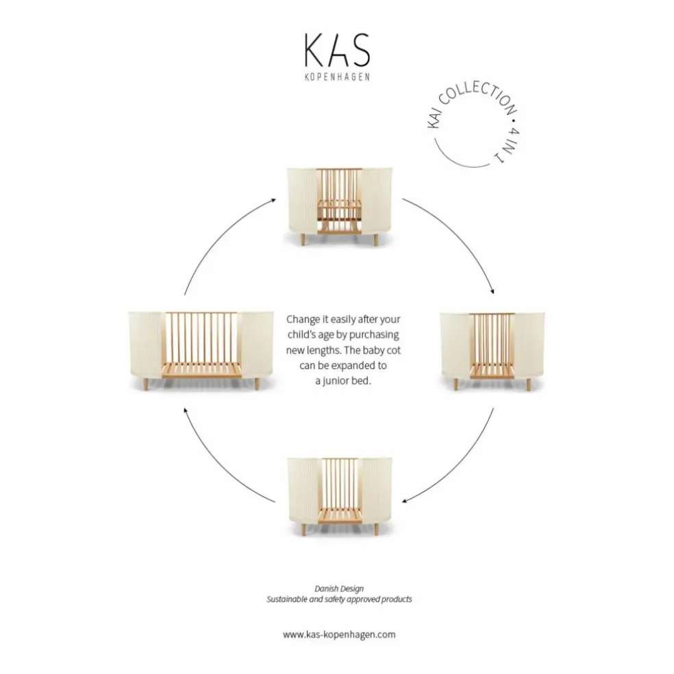 Lit bébé évolutif Kai | Crème