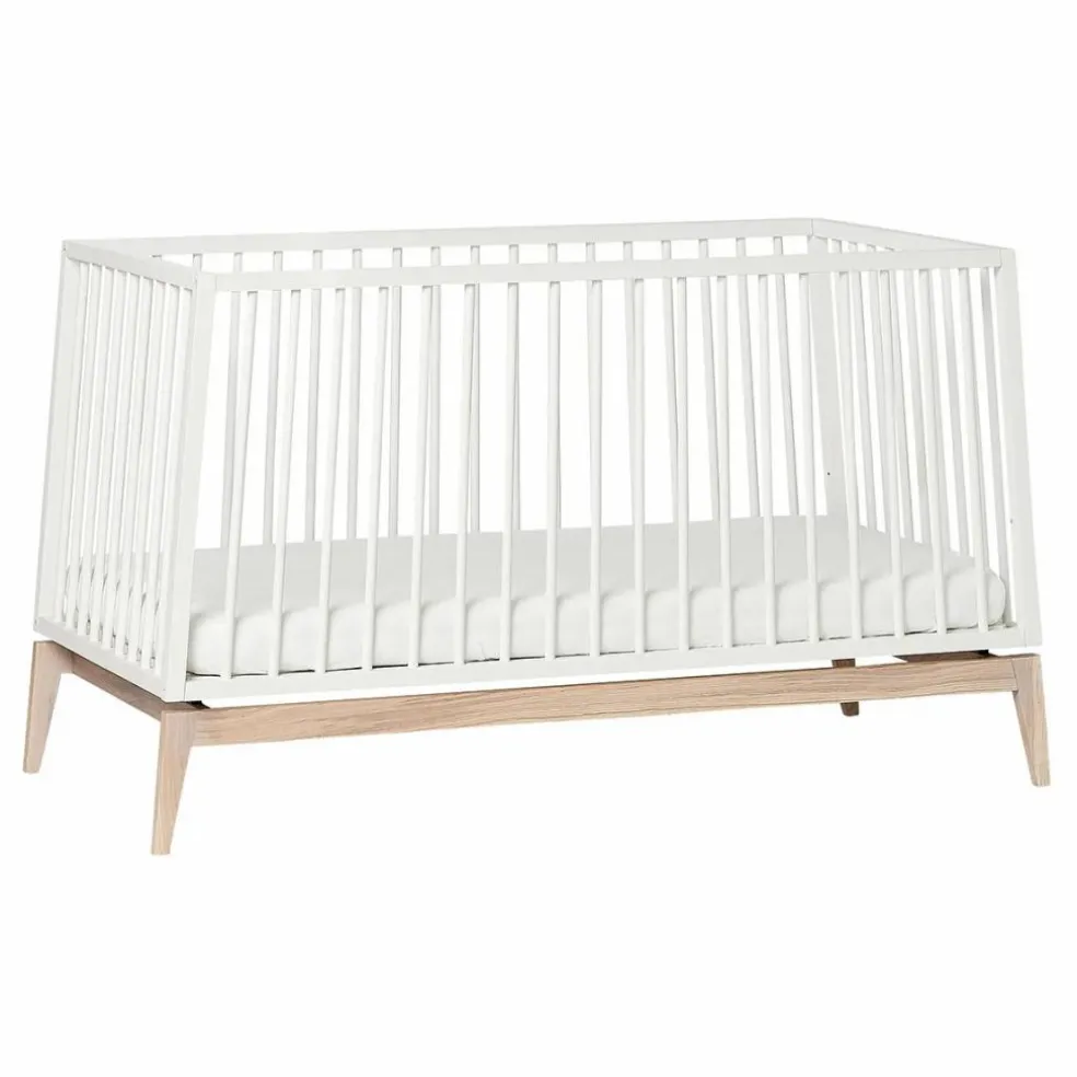 Lit bébé évolutif Luna chêne | Blanc