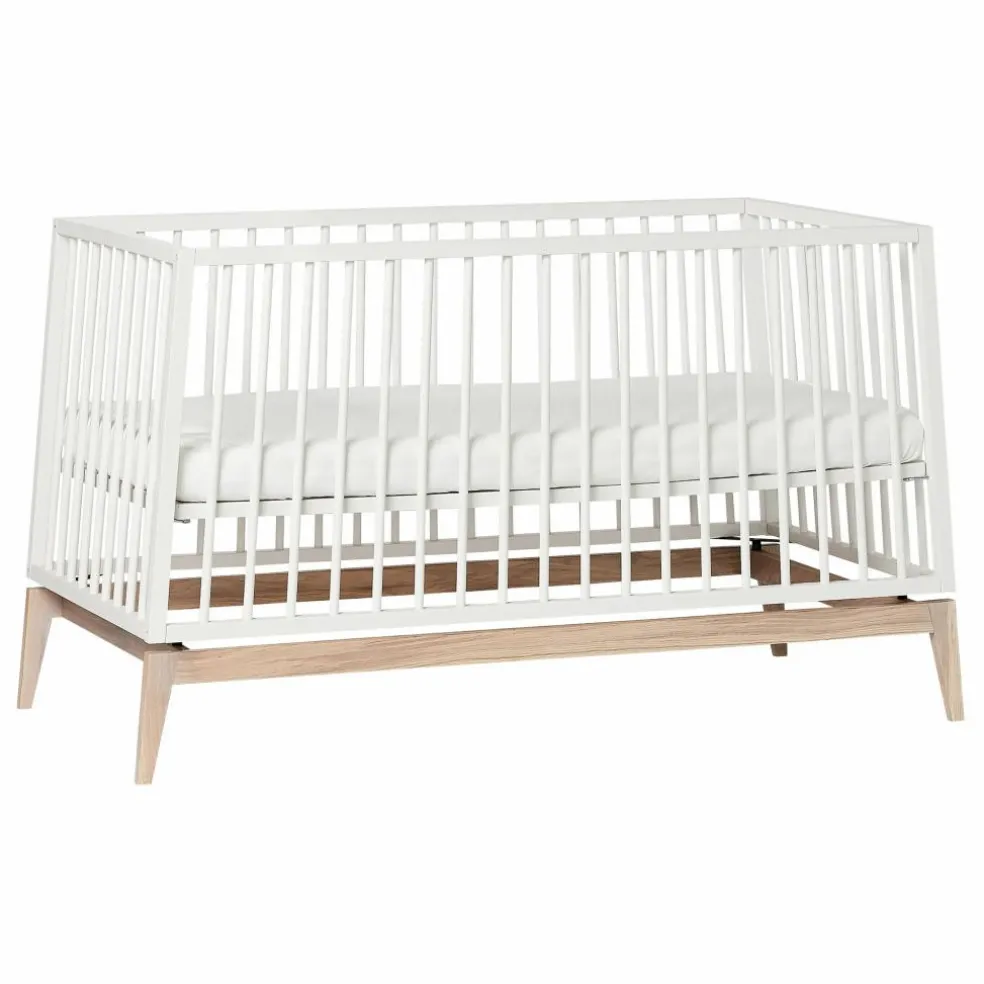 Lit bébé évolutif Luna chêne | Blanc