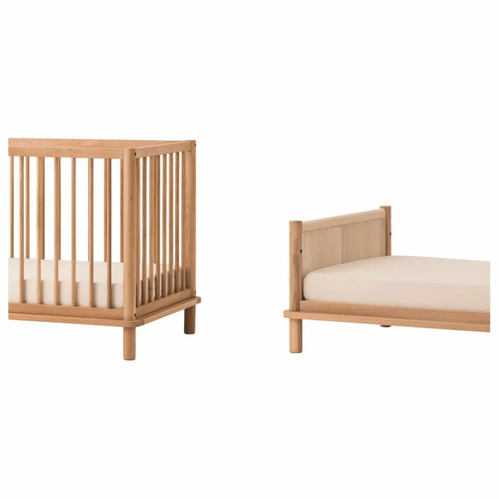Lit bébé évolutif 70x140 Latitude et extension lit junior | Chêne