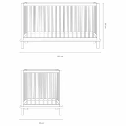 Lit bébé évolutif 70x140 Latitude et extension lit junior | Chêne