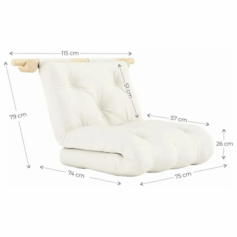Lit d'appoint Hooked 75x200 cm | Vert olive