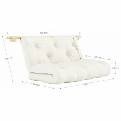 Lit d'appoint Hooked 135x200 cm | Mocha