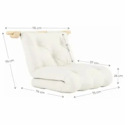 Lit d'appoint Hooked 75x200 cm | Crème