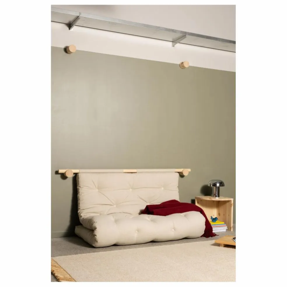 Lit d'appoint Hooked 135x200 cm | Crème