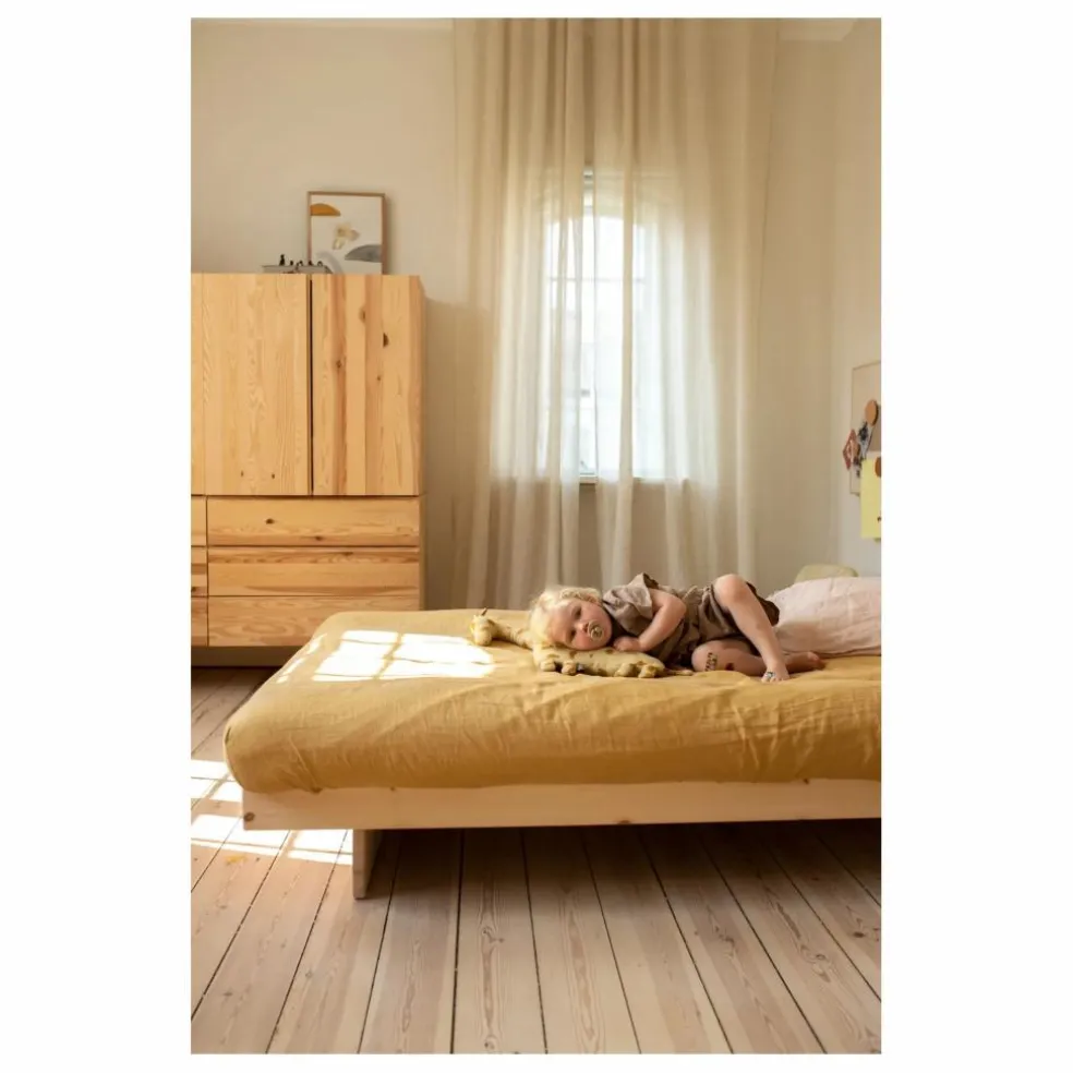 Lit Kanso en bois avec tiroirs