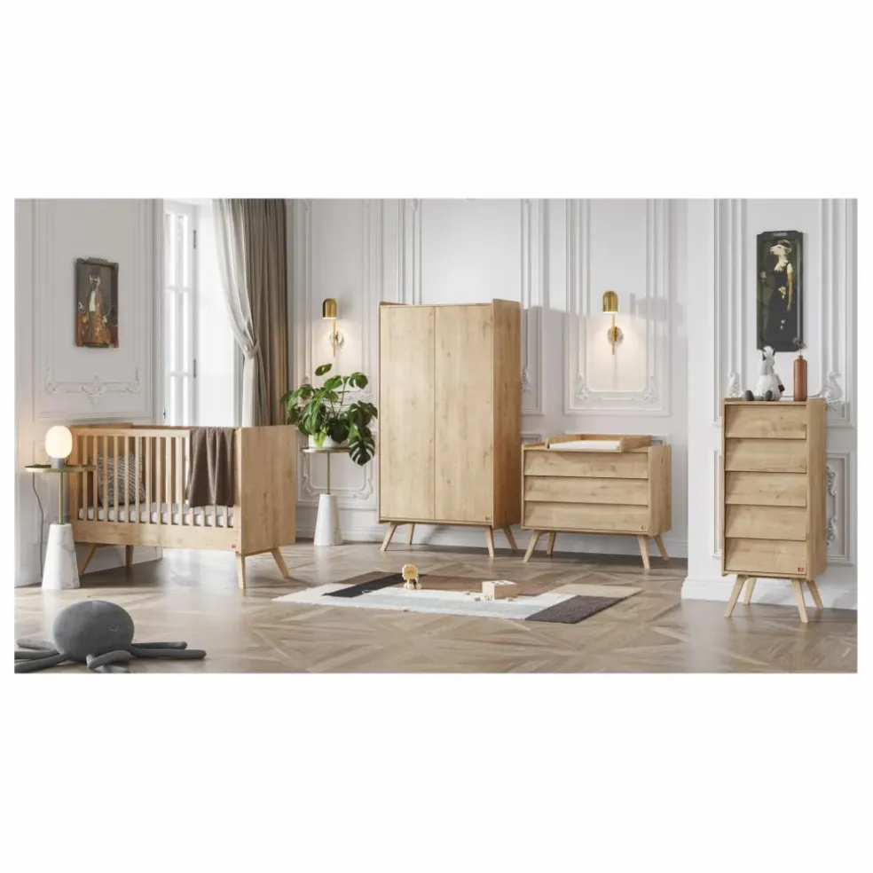 Lit évolutif Vintage 70x140 cm | Chêne