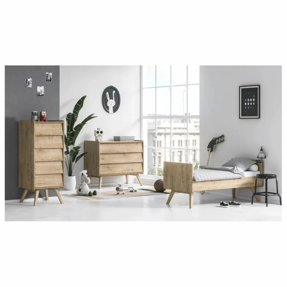 Lit évolutif Vintage 70x140 cm | Chêne