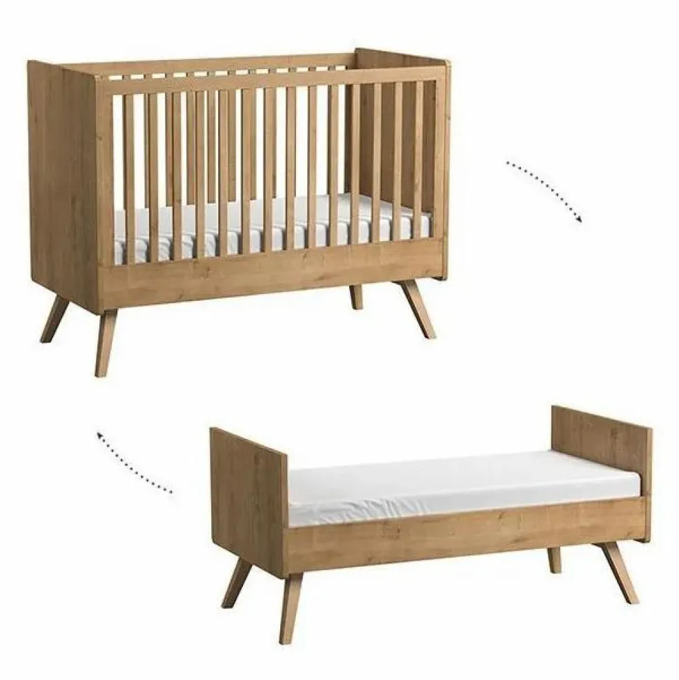 Lit évolutif Vintage 70x140 cm | Chêne