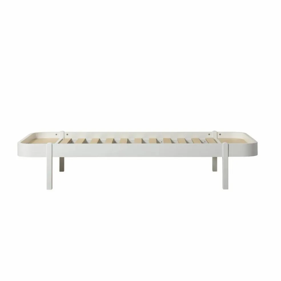 Lit Wood Lounger 90x200 cm en chêne | Blanc