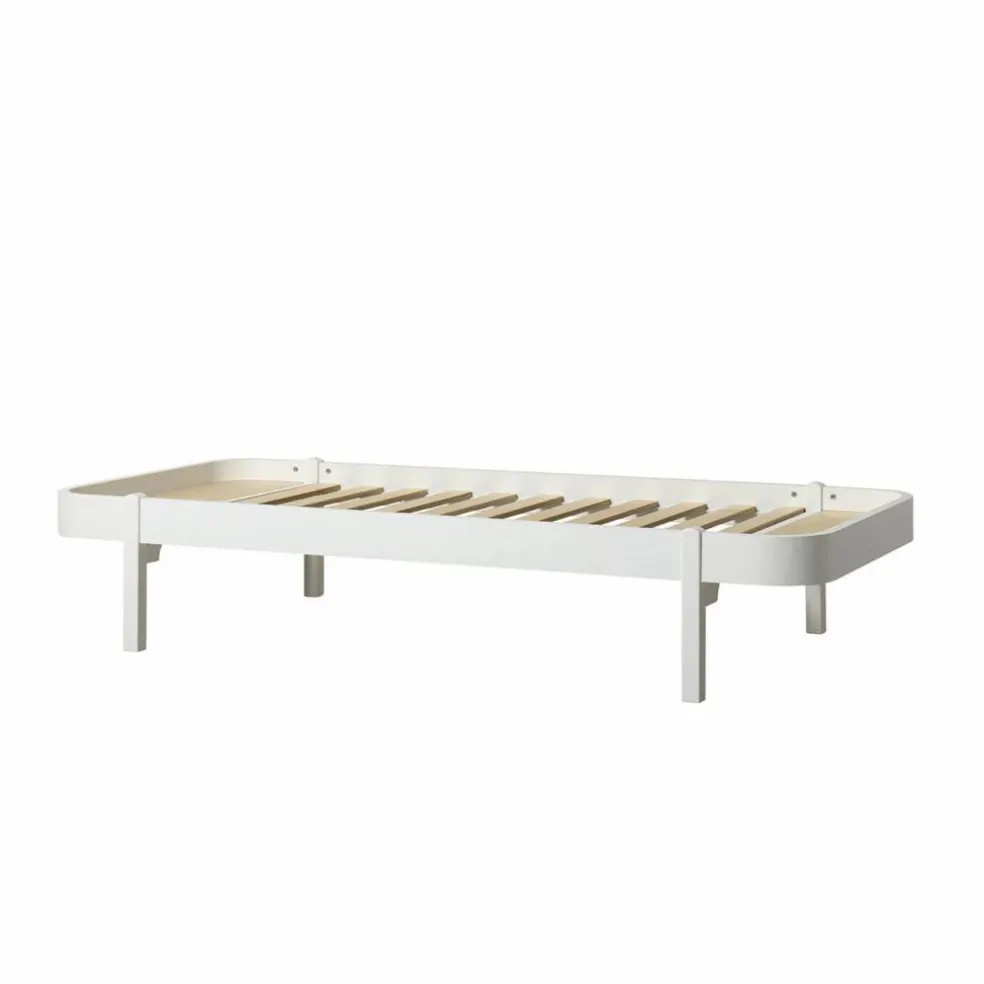 Lit Wood Lounger 90x200 cm en chêne | Blanc