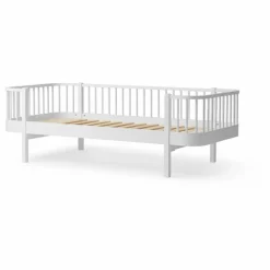 Lit Wood 90x200 cm en chêne | Blanc