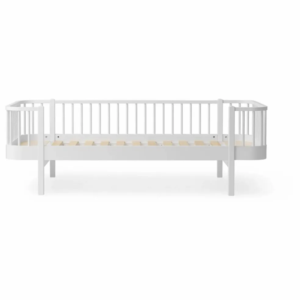 Lit Wood 90x200 cm en chêne | Blanc