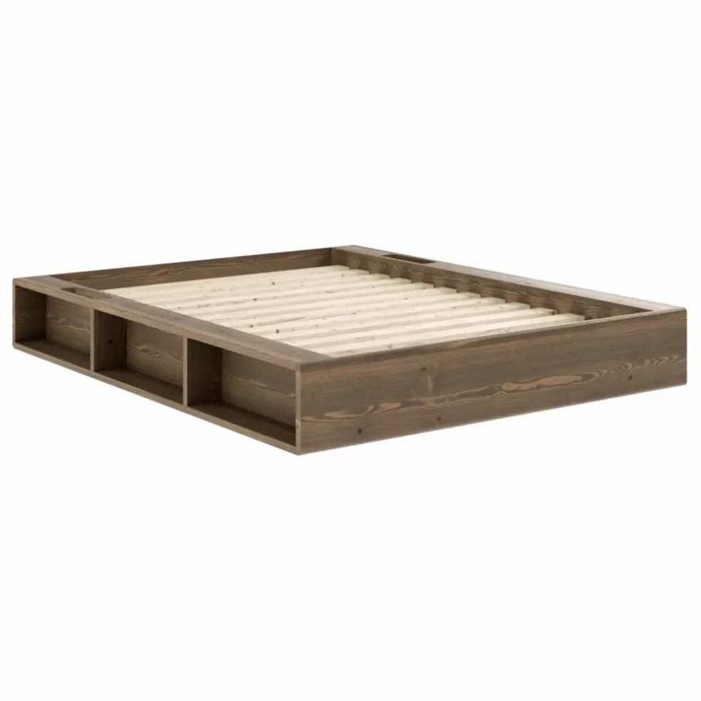 Lit Ziggy avec rangements | Bois foncé